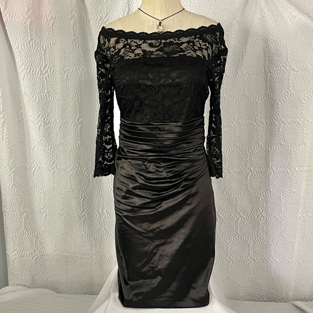 Miusol Black Lace 3/4 Sleeve Dress